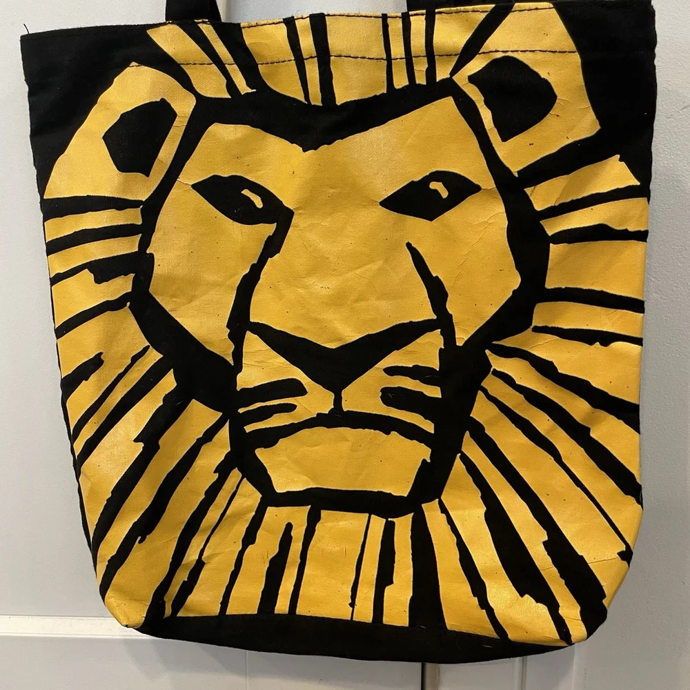 DISNEY THE LION KING BROADWAY MUSICAL 13” CANVAS TOTE BAG BLACK SIMBA MUFASA - Picture 5 of 7
